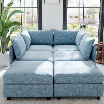Modular Sectional Sofa, Convertible Sofa Seat With Storage, Sleeper Sectional Sofa Set, Fabric Flexible Modular Combinations For Living Room