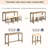 4 Piece Bar Table Set With Power Outlet,Bar Table Set With Chairs,Sofa Bar Table With Stools,Behind Couch Table With 3 Padded Stools,For Living Room,Dining Room-375150959