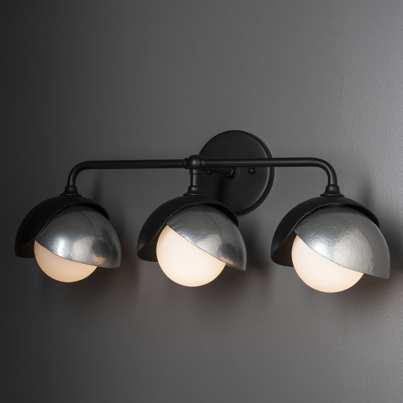 Brooklyn 3 - Light 9.2" Height Dimmable Vanity Light, Black, Sterling