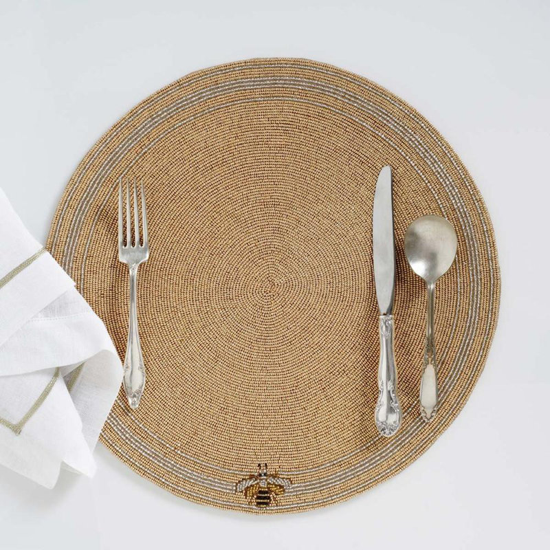 Cotton Round Beaded Placemat