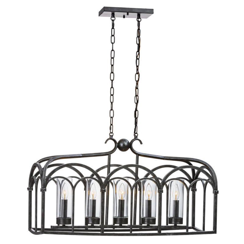 Lustre linéaire d'extérieur 5 lumières Botanic Arches