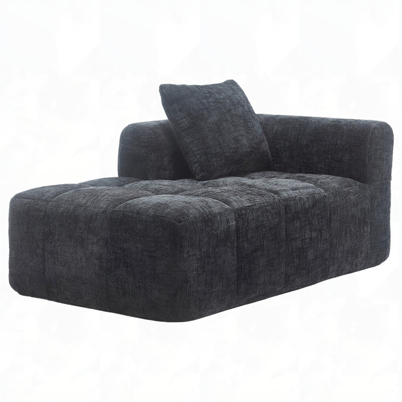 Chenille Loveseat Sofa, Black