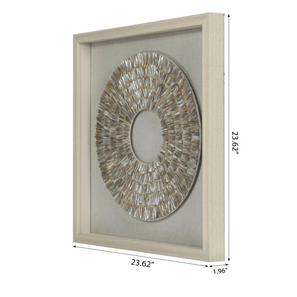 Dakota Fields Beige Mother of Pearl Handmade Mosaic Plate Wall Decor 27 x  4 x 27 & Reviews