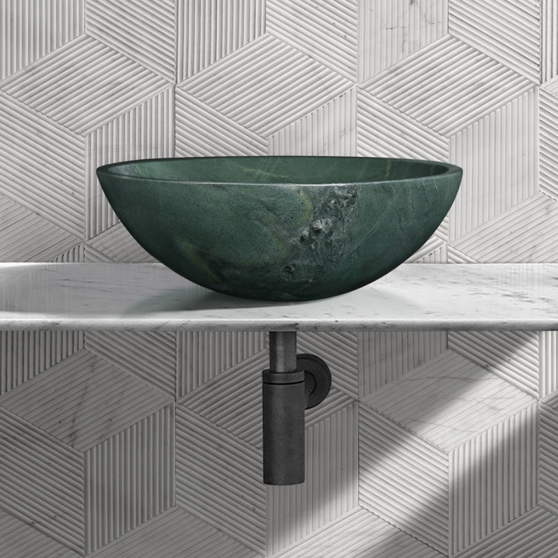 Lavabo circulaire, lavabo à vasque simple pour la salle de bain, maison, Green