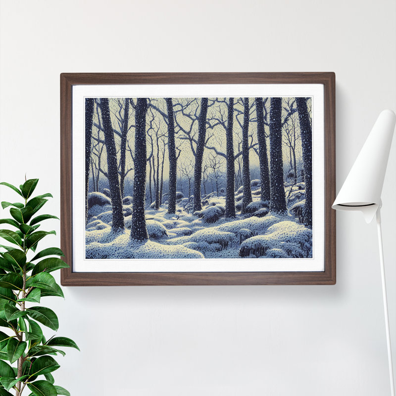 Charismatic Winter Forest - Framed Print, 34cm H x 46cm W x 2cm D, Walnut
