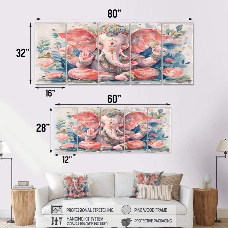 Chapeau de cow-boy rose minimaliste - ensemble d'art mural, H 32 po x l 80 po