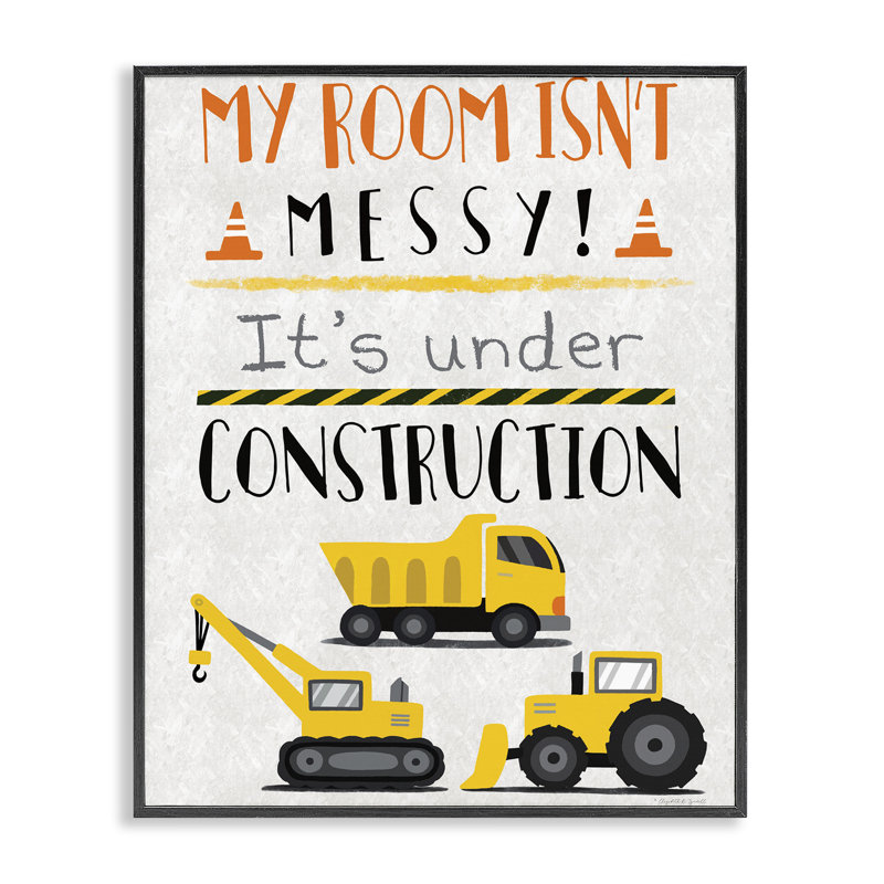 «Under Construction Not Messy», giclée par Elizabeth Tyndall, H 14 po x l 11 po, Giclée encadrée noir minuit