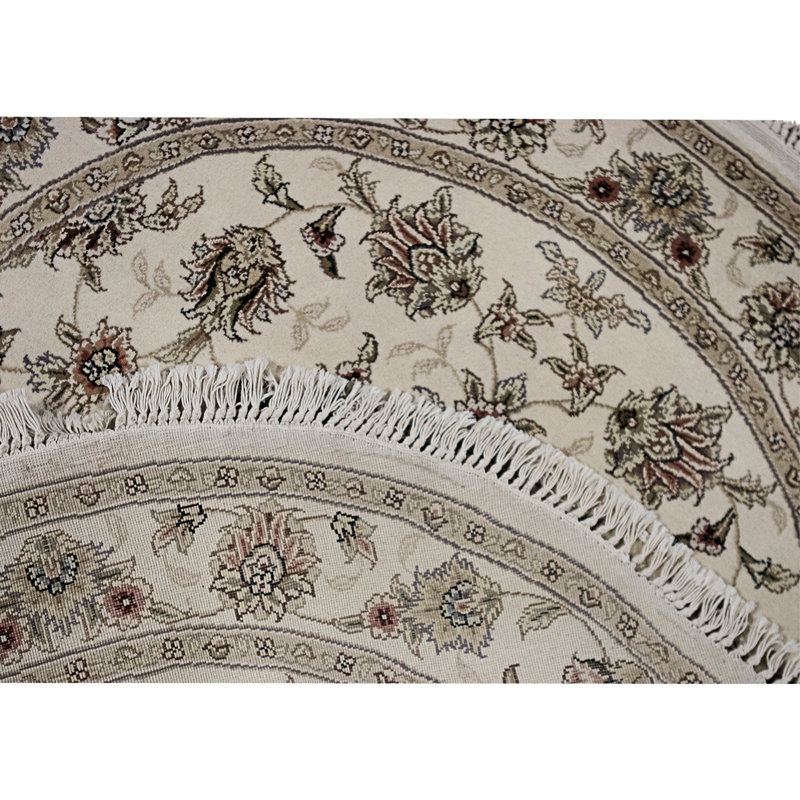 High-Quality Hand-Knotted Ivory Area Rug