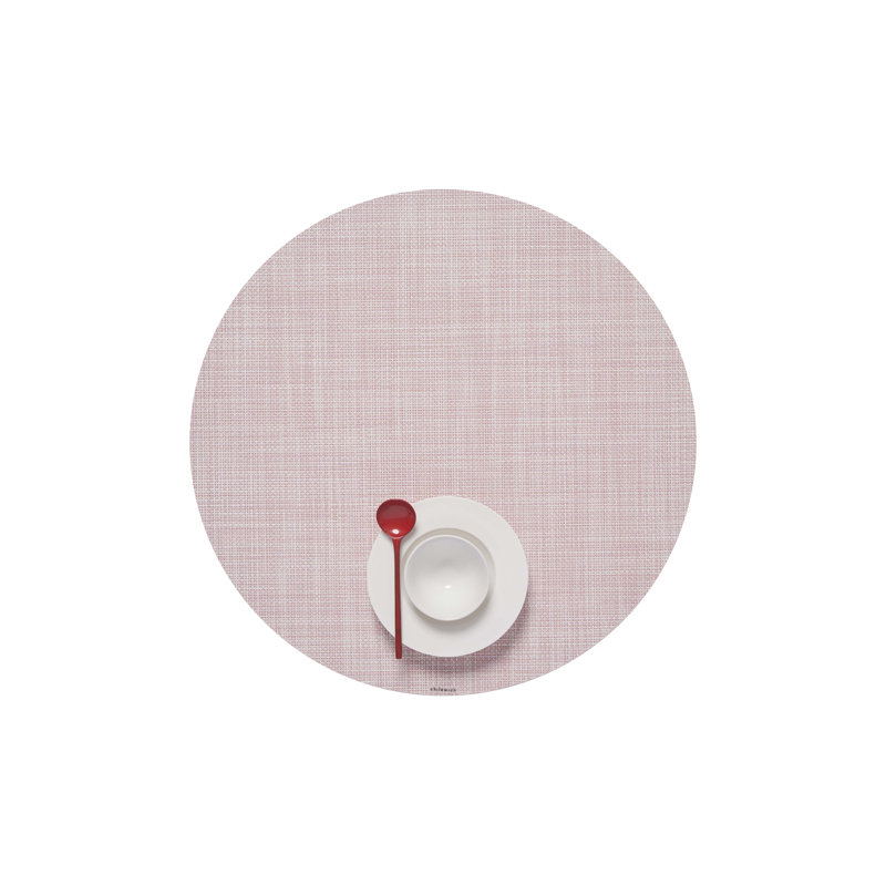 Vinyl No Pattern And Not Solid Colour Round Placemat, Pink