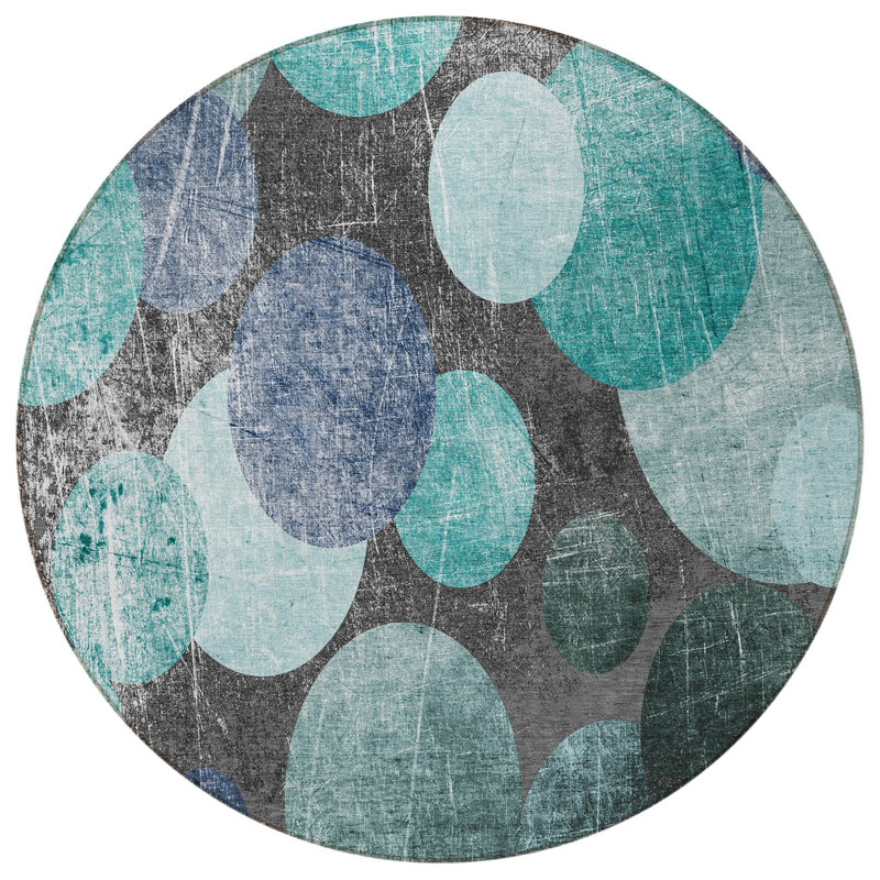 Tapis extérieur rond rond antidérapant 8 pi