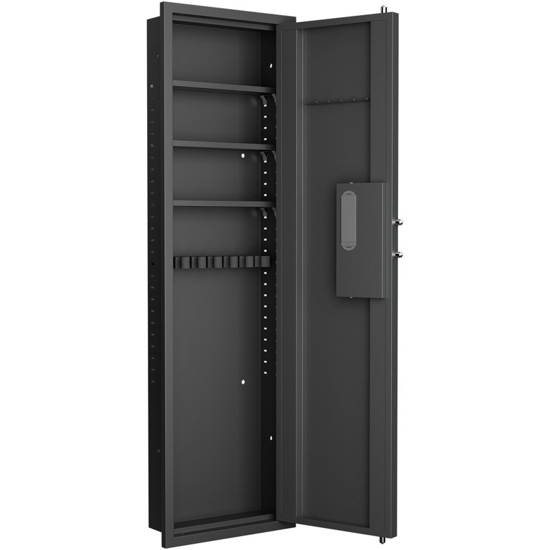 Coffre-fort mural pour armes à feu avec écran tactile Passwod, Noir, noir, noir, noir, H 53 po x l 16 po x P 5,80 po