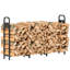 Outsunny 6.5 FT Steel Firewood Log Rack 300 kg Capacity Heavy Duty Black