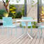 Holiday - Fauteuil empilable moderne en plastique 4 pièces pour une utilisation intérieure / extérieure - Dossier ergonomique à lattes, matériau PP toutes saisons, bleu ciel clair - patio, balcon, café-518754462
