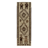 One-of-a-Kind 3'3" X 9'7" Hand Knotted Area Rug