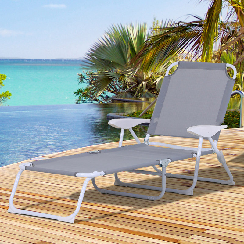 Chaise longue de bronzage pliante