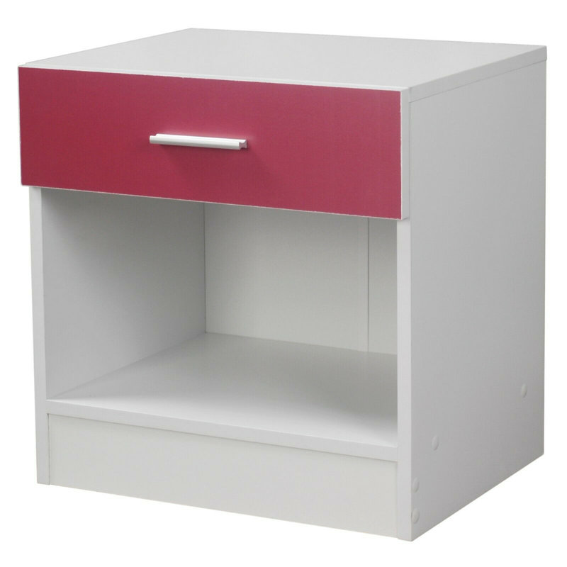 Dwight 45cm W Manufactured Wood Bedside Table, Pink