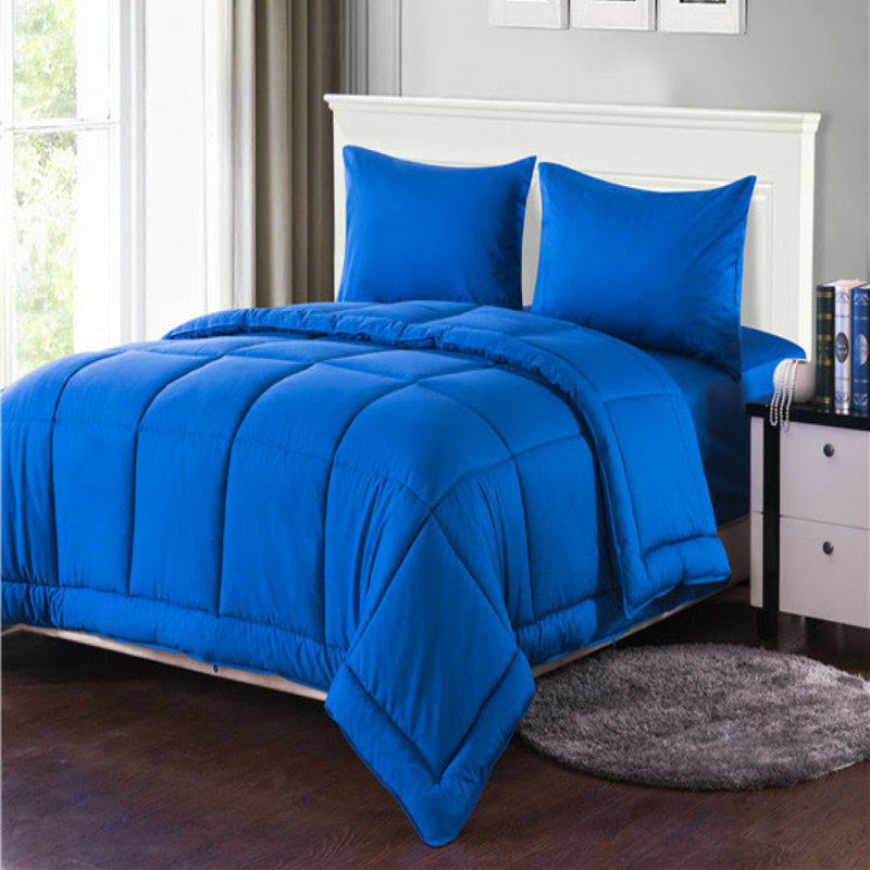 Modern & Contemporary Cotton Box Stitch Comforter, Full, Green