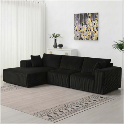 Modular Sectional Sofa, Cloud Sectional Couch With Deep Seat, Modern Modular L-Shape Sofa With Chaise,Upholstered Boneless Couches For Living Room (Corduroy)