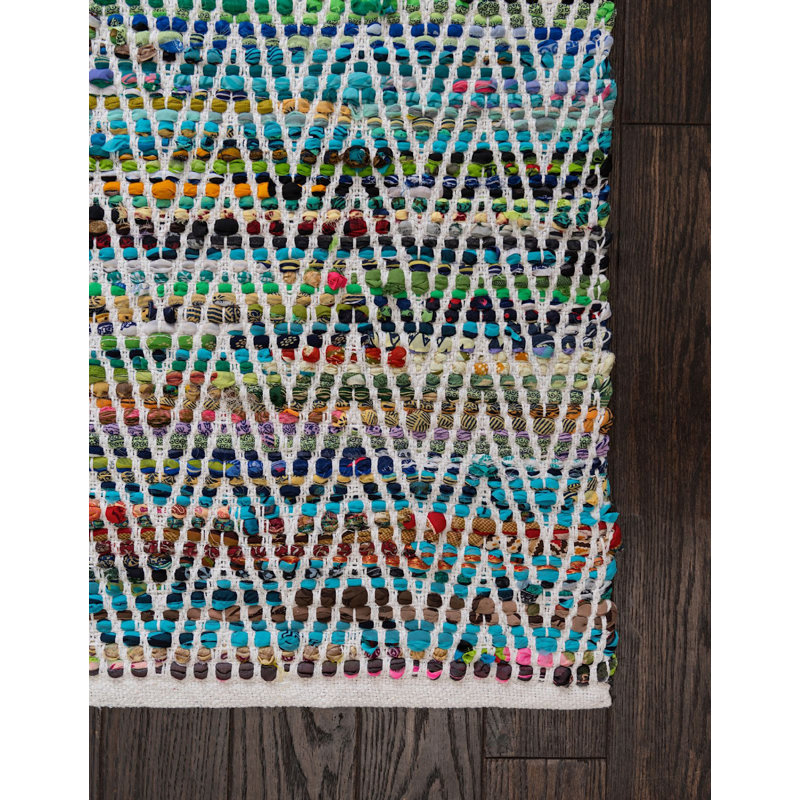 Cotton Abstract Indoor Rug, Rectangle 2' x 3'1"