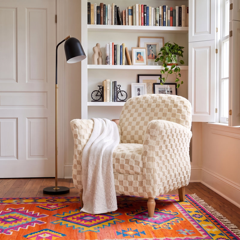 Chaise d'appoint rembourrée en velours côtelé Harlequin, Sable