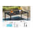 60" Large Metal Outdoor Dining Table, Black Rectangle P...