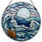 12"H Ocean Waves Stained Glass Window Panel-1110218665