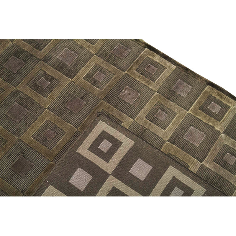 Tapis taupe noué à la main de haute qualité