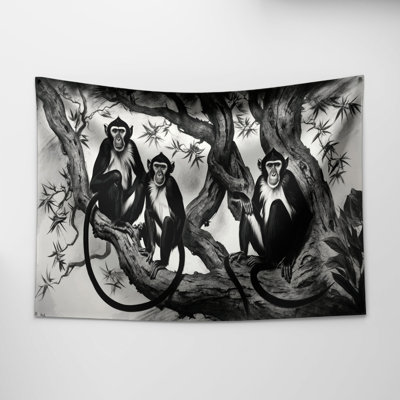 Tapisserie murale noir et blanc Wildlife