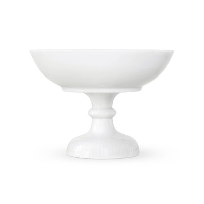 White Fluted Bowl on High Foot 5.91"