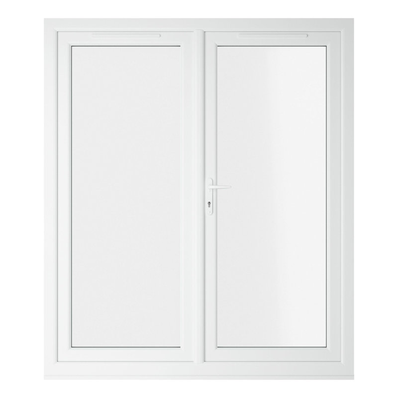 Crystal Triple Glazed French Door Grey/White 1390 x 2055mm, 1690mm x 2055mm, Grey/White