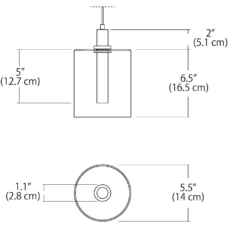 Velo Clear w/Bubbles Single Pendant - 3W, Matte Black