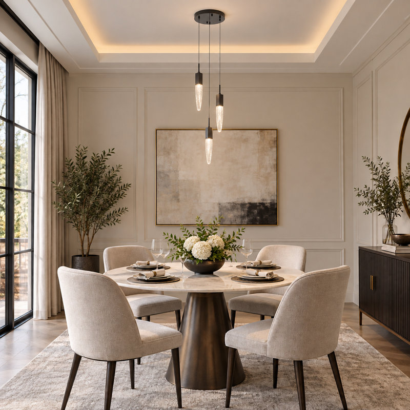 Lustre géométrique unique à 3 lumières avec cristal Megaan, Noir