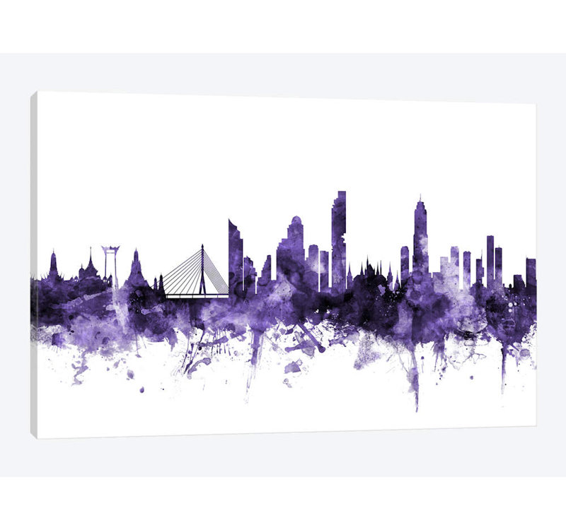 Reproduction d'art graphique sur toile tendue, H 26 po x l 40 po x P 1,5 po, Pas de tapis, Toile tendue