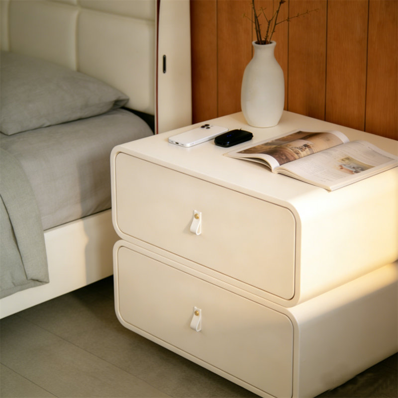 Table de chevet 19,7 po French Luxury Off-White, White