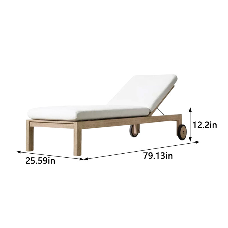 Chaise longue d'extérieur en teck pour l'extérieur