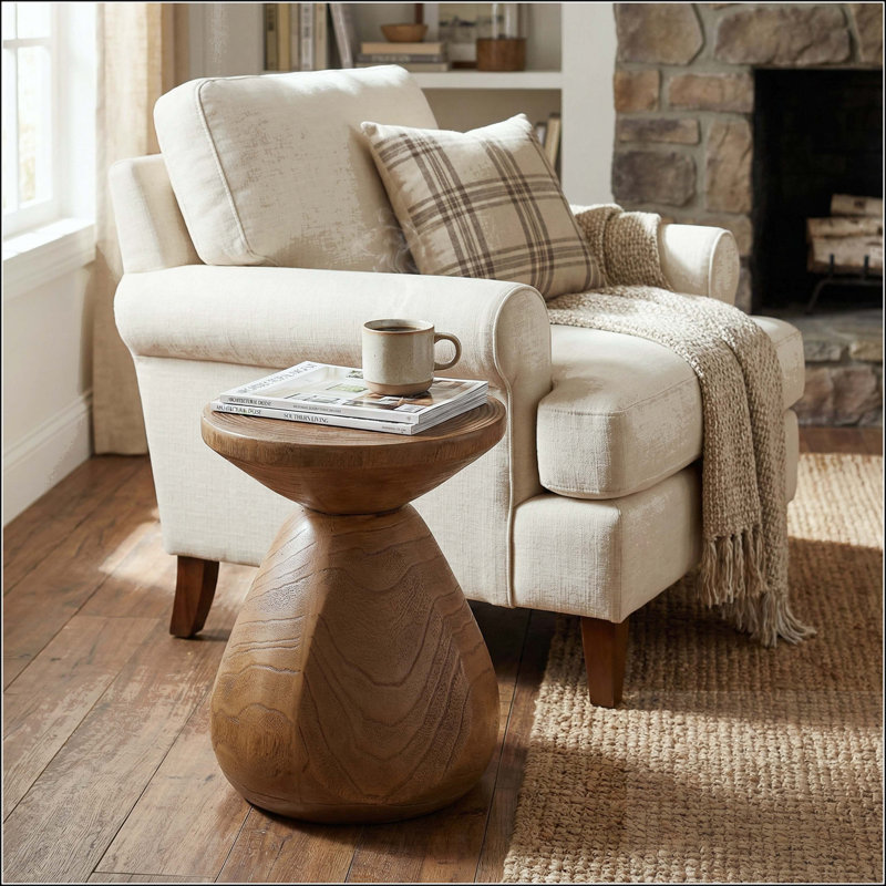 Table d'appoint Wood-Grain MGO pour l'intérieur et l'extérieur