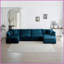 Canapé modulaire moderne en U avec méridienne réversible et amp; Double repose-pieds, chenille bleue pour le salon-2124168644