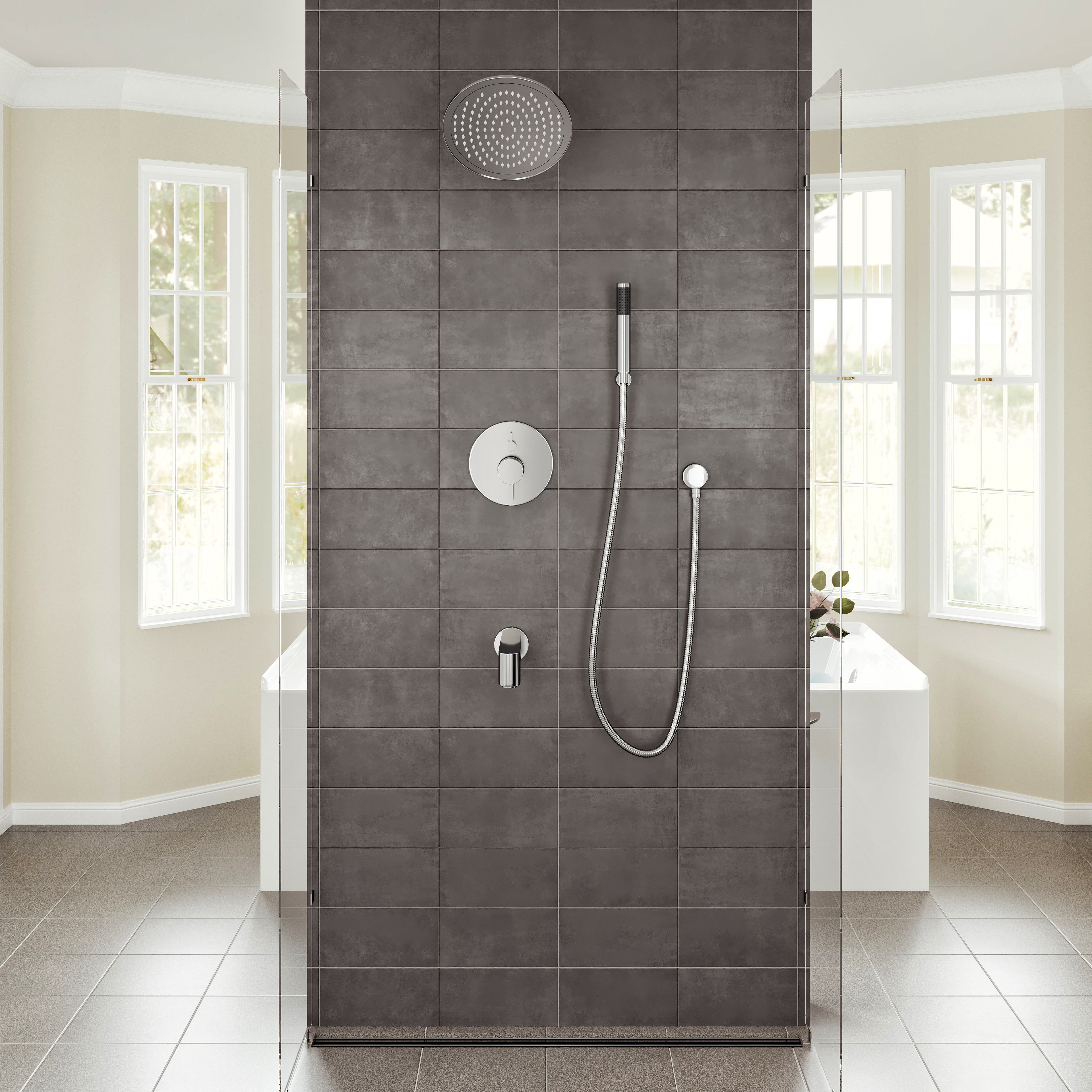 Luxurious Master Bathroom Stand up Shower with Kohler Fixtures