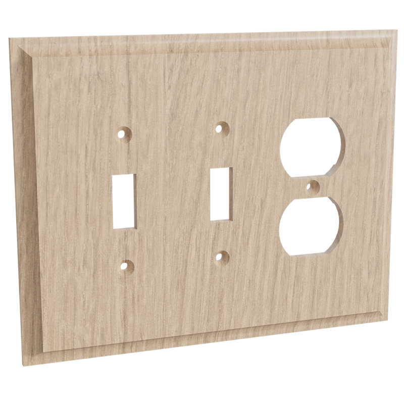 No Subject 4 - Gang Standard Wall Plate, White Oak