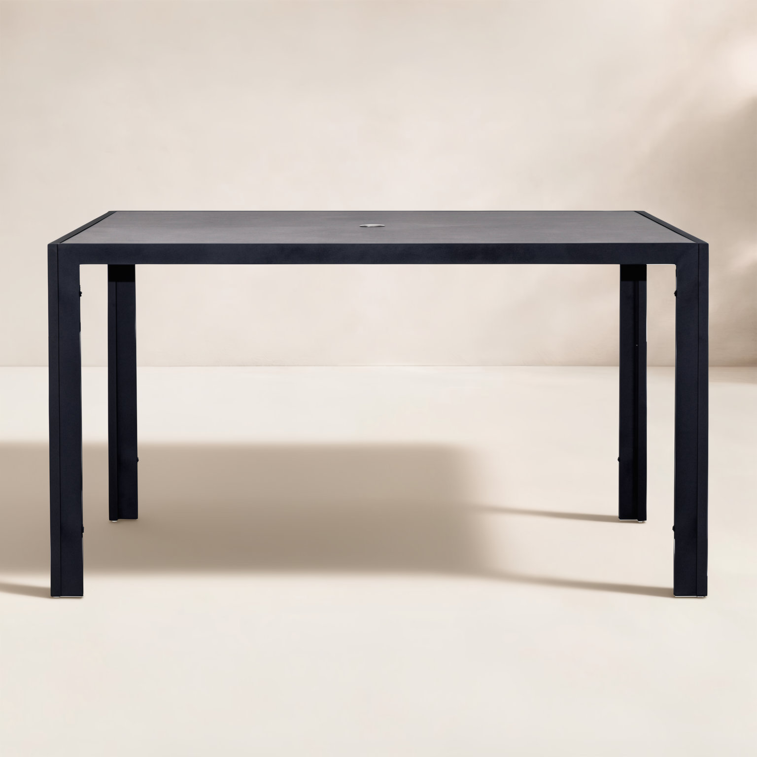 Deandra Tempered Glass Outdoor Dining Table, 29.5" H x 61" L x 61" D, Slate
