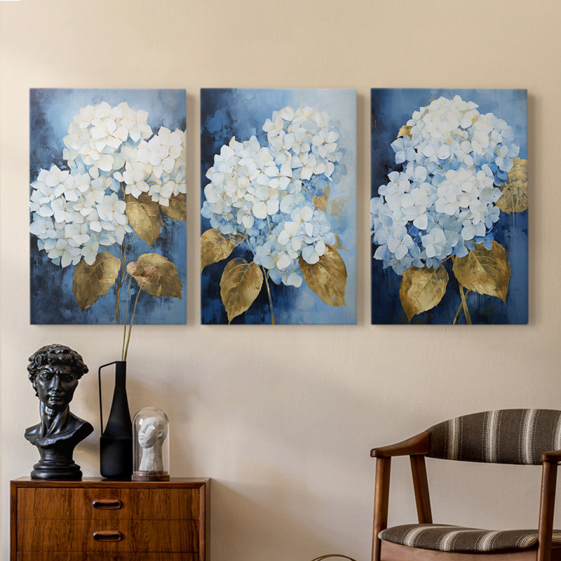 Floral Study Series XXXII - Ensemble de toiles tendues avec châssis Premium - Prêt à être accroché