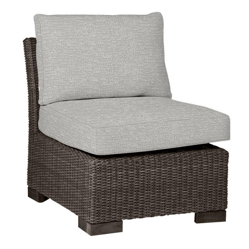 Fauteuil de chambre Club Woven N-Dura, Pas de soudure, Tweed caramel, Noyer noir