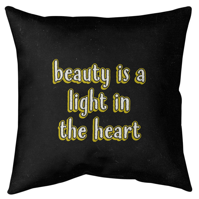 Coussin de sol de beauté inspirant, 40 po x 40 po, Jaune