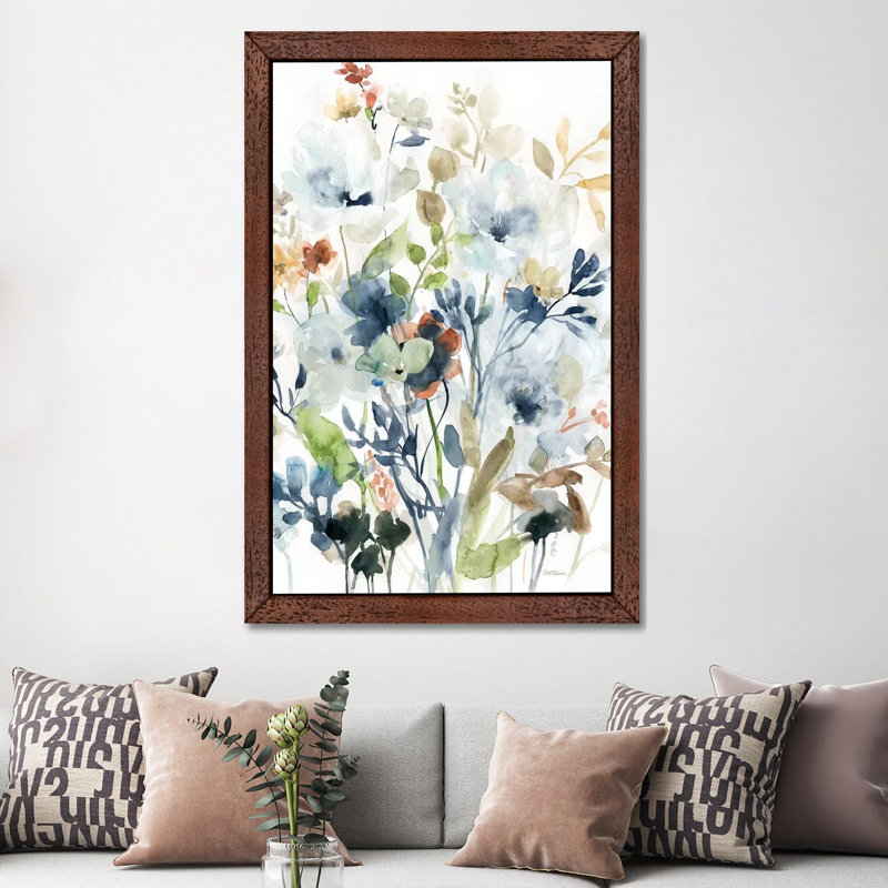 Holland Spring Mix I by Carol Robinson - Painting on Canvas, 101.6 cm H x 66.04 cm W, Brown Floater Framed