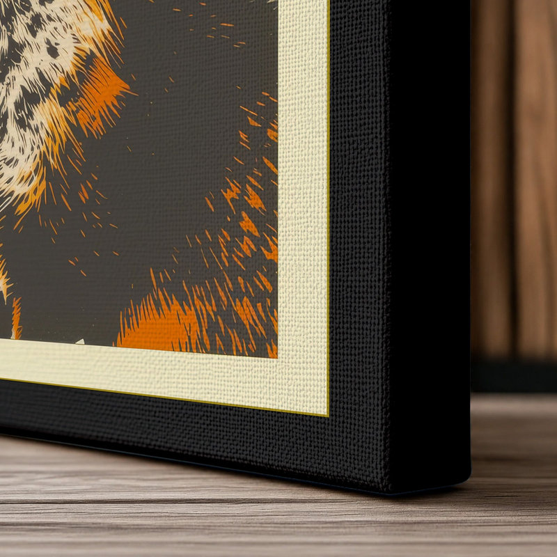 Fox Portrait Modern - Wrapped Canvas, 30x20 - 76.2 x 50.8 cm, Black Border