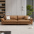 Orange Genuine Leather Modular Sofa cushion couch