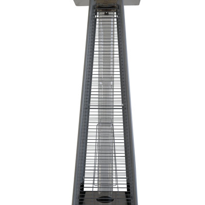 Standing Propane Heater, 40000 Heat Output, Stainless Steel Build, Safe Operation, Low Profile Heat, Easy Wheel Movement Patio Material, Shutoff Included, Reach, Smooth Placement