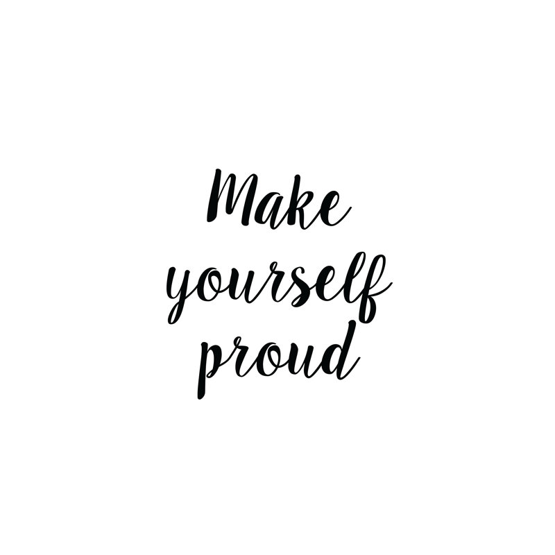 Make Yourself Proud Black Script - Wrapped Canvas Print, 30cm H x 30cm W x 3.8cm D