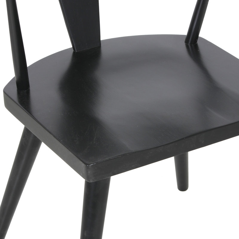 Chaise en bois massif Ahana, Noir