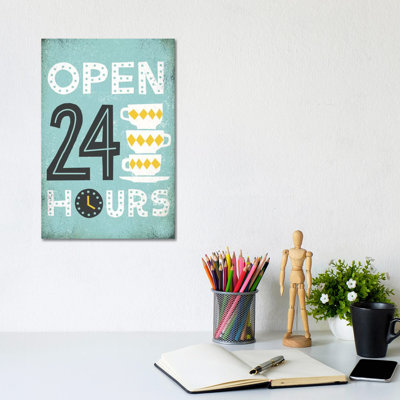 Retro Diner Open 24 Hours I by Michael Mullan - Print on Canvas